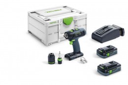 Festool 576447 T 18+3 HPC 4,0 I-Plus Cordless drill 2 x 4.0Ah AS Batteries in Systainer SYS3 M 187 £379.00